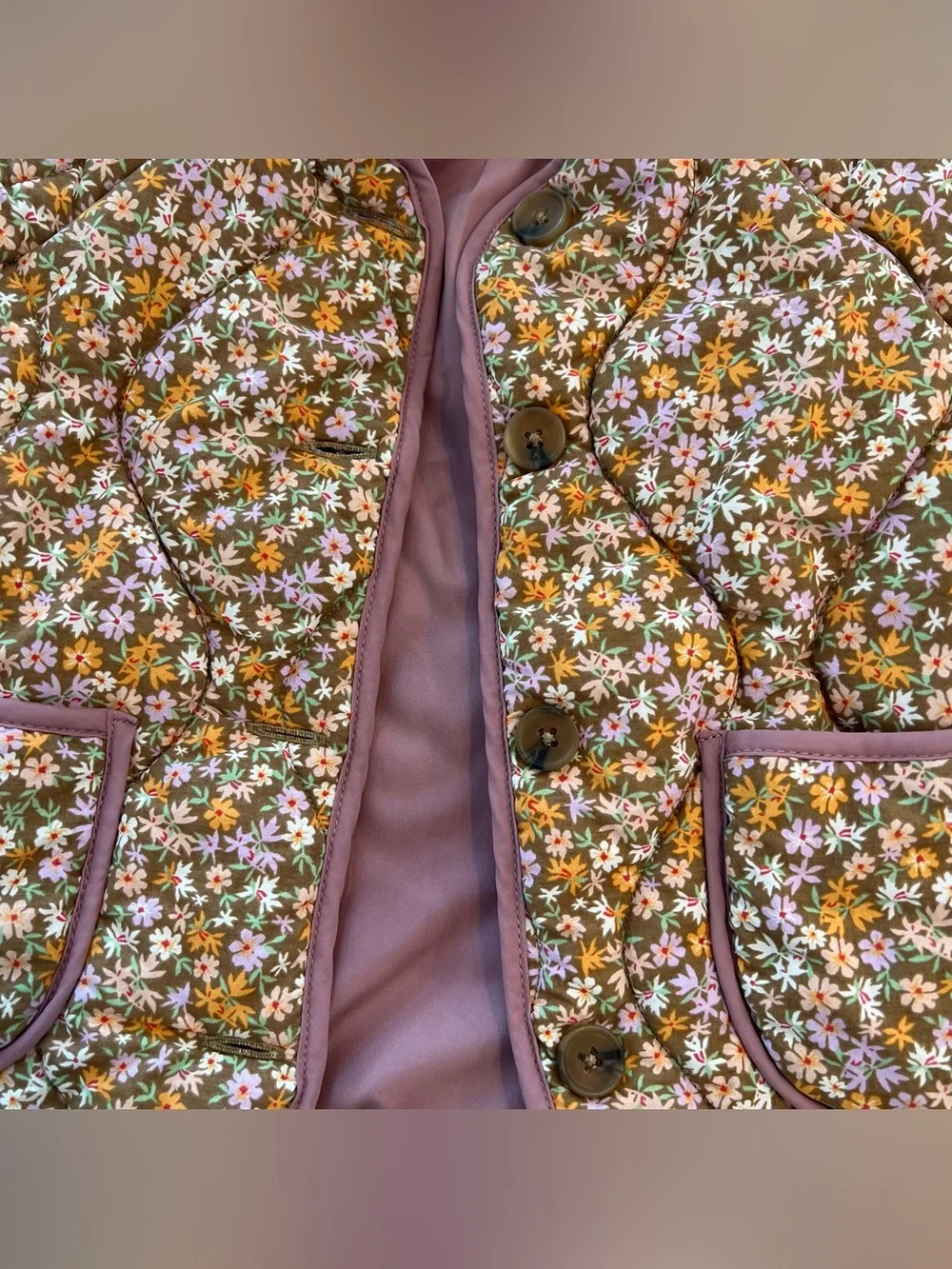 ZARA KIDS Floral Quilted Puffer Jacket - Size 1 1/2 Years